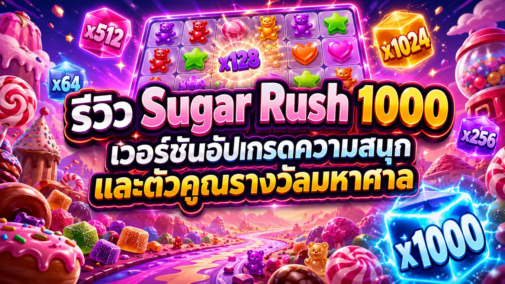 รีวิว Sugar Rush 1000 เวอร์ชันอัปเกรดความสนุกและตัวคูณรางวัลมหาศาล
