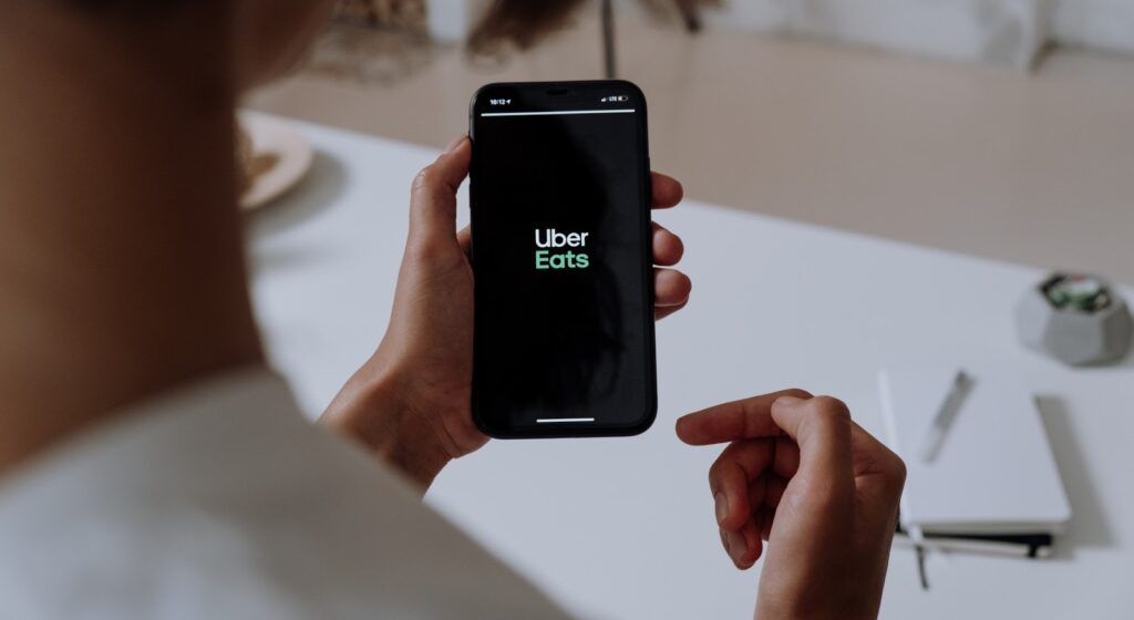 UberEats on a phone
